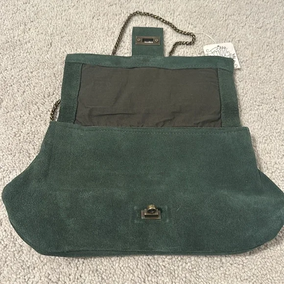 NWT Free People Slouchy Chain Link Suede Purse - Picture 6 of 8